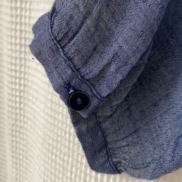 Women’s By and by ombré white and blue half sleeve flowy blouse. Size Small - Picture 7 of 11